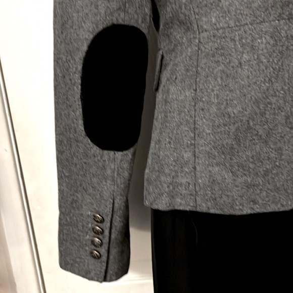 Hive & Honey Gray Wool Blend Velvet Trim Vintage Blazer Sz S - Picture 15 of 15